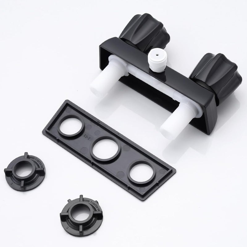 LavishStream RV Shower Faucet, 4" Shower Valve Diverter with Dual Acrylic Control Knobs, Leak-Proof Design for RV Camper Van Travel Trailer Bathroom (Indoor/Outdoor Use), Black - Image 5